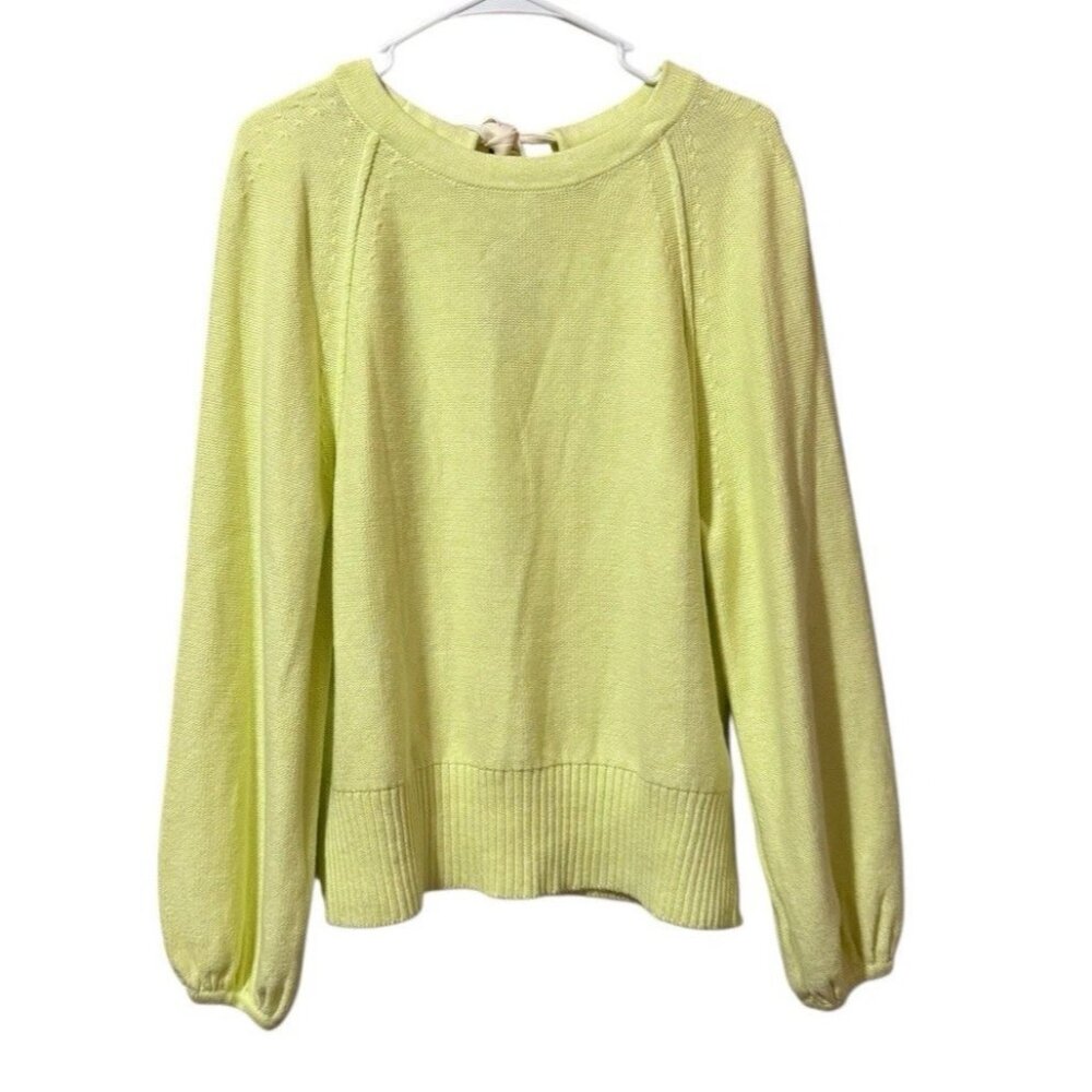 By Anthropologie Women Size Small Tie Neck Sweater Cotton Modern Designer Winter